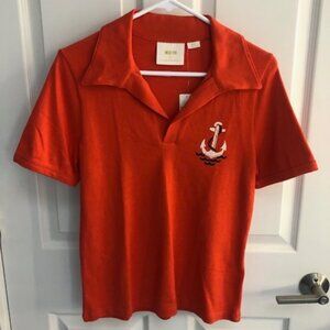 NWT Maeve by Anthropologie Ladies short sleeve shirt with anchor motif